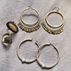 Lucky Brand Hoop Earrings with rings